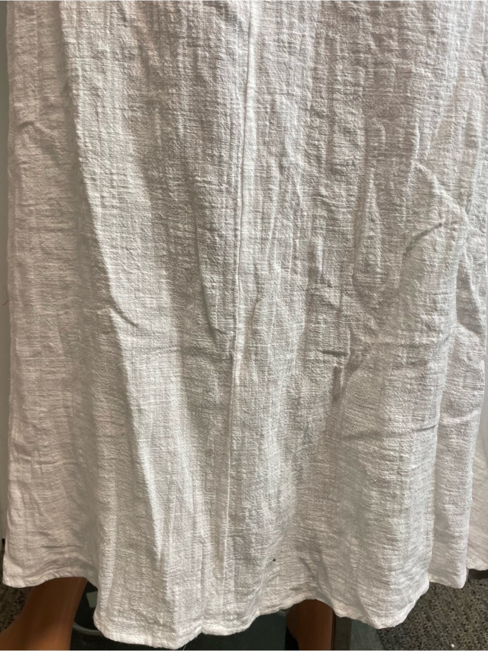 Olivaceous White Cutout Gauze Cotton Maxi Dress with Puff Sleeves S - Picture 7 of 10